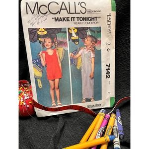 McCall's 7142 Make It Tonight Wear it Tomorrow Jumpsuit Toddler's Size 2